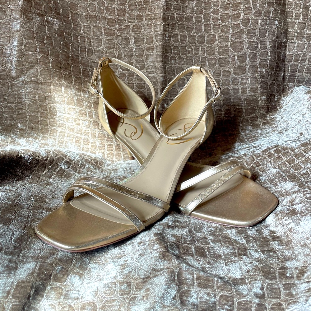 Sam Edlerman gold leather sandals